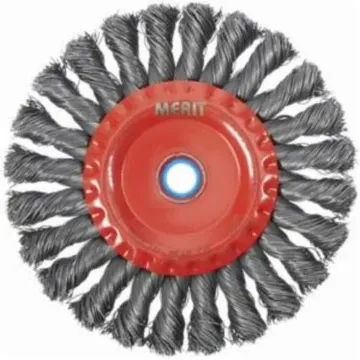 Norton®BLUEFIRE 66252838300 Wheel Brush, 4 in Dia Brush, 1/2 in W Face, 0.02 in Dia Standard/Twist Knot Filament/Wire, 5/8-11 Arbor Hole