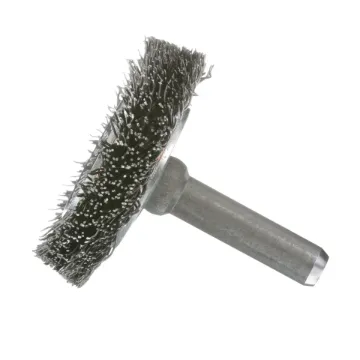 Osborn 16467 Radial Wheel Brush, 1-1/2 in Dia Brush, 0.014 in Dia Crimped Filament/Wire, 1/4 in Arbor Hole