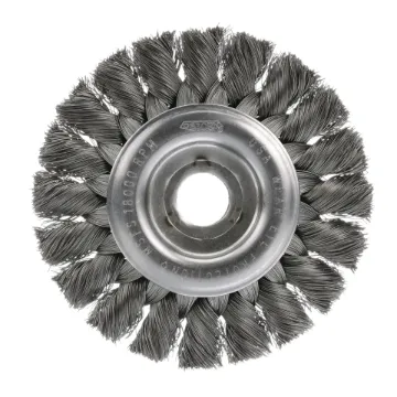 Osborn 26104 Heavy Duty Wheel Brush, 4 in Dia Brush, 1/2 in W Face, 0.014 in Dia Standard/Twist Knot Filament/Wire, 3/8 in Arbor Hole