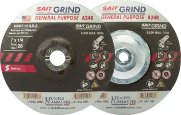 United Abrasives-SAIT 21005 General Purpose Saucer Shape Depressed Center Wheel, 7 in Dia x 1/4 in THK, 24 Grit, Aluminum Oxide Abrasive