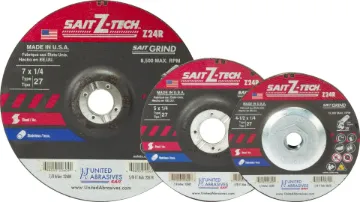 United Abrasives-SAIT Sait Z-Tech™ 22599 High Performance Depressed Center Wheel, 4 in Dia x 1/4 in THK, 5/8 in Center Hole, 24 Grit, Zirconia Abrasive