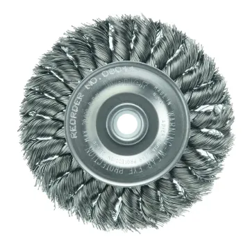 Weiler® 08044 Wheel Brush, 4 in Dia Brush, 1/2 in W Face, 0.014 in Dia Filament/Wire Standard/Twist Knot Filament/Wire, 3/8 to 1/2 in Arbor Hole