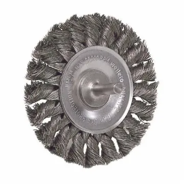 Weiler® 17680 Wheel Brush, 3-1/4 in Dia Brush, 3/8 in W Face, 0.0118 in Dia Standard/Twist Knot Filament/Wire