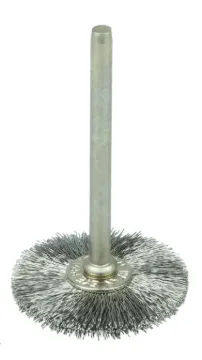 Weiler® 26014 Miniature Wheel Brush, 1 in Dia Brush, 0.003 in Dia Crimped Filament/Wire
