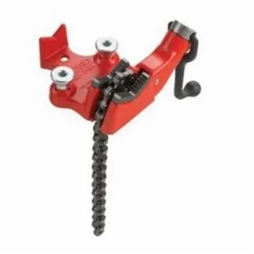 RIDGID  40210 Top Screw Bench Chain Vise, 1/4 to 6 in Pipe, 1/8 to 8 in Load, Anchored Crank Head