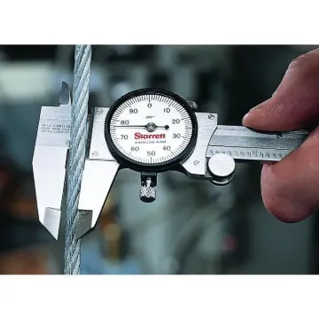 Starrett  120A-6 Accurate Direct Reading Reliable Dial Caliper With Plastic Case, 0 to 6 in, Graduation 0.001 in, 5/8 in Inside x 1-1/2 in Outside D Jaw, Stainless Steel, Satin