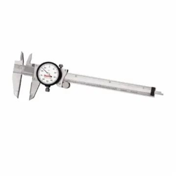 Starrett  120X-6 Accurate Direct Reading Reliable Dial Caliper With Plastic Case, 0 to 6 in, Graduation 0.001 in, 5/8 in Inside x 1-1/2 in Outside D Jaw, Stainless Steel, Satin