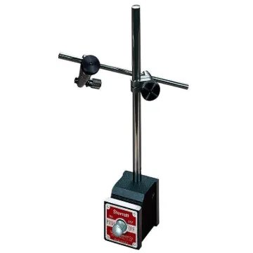 Starrett  657AA Indicator Holder, 1-57/64 in L x 1-5/8 in W x 1-29/32 in H Base, 9-21/34 in OAL, 1/4 in Dia x 6 in L Rod