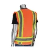 PIP® 302-0500-ORG/XL 2-Tone Surveyor Safety Vest, XL, Hi-Viz Orange, Polyester/Solid Tricot, Zipper Closure, 11 Pockets, ANSI Class: Class 2, Specifications Met: ANSI 107 Type R