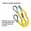 3M™ DBI-SALA® 7100188781 ShockWave2 Tie-Off Shock-Absorbing Lanyard, 310 lb Load, 6 ft L, Elastic Webbing Line, 2 Legs, Rebar Hook Anchorage Connection, EN 353-1:2018/CSA Z259.2.5-12