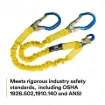 3M™ DBI-SALA® 7100188781 ShockWave2 Tie-Off Shock-Absorbing Lanyard, 310 lb Load, 6 ft L, Elastic Webbing Line, 2 Legs, Rebar Hook Anchorage Connection, EN 353-1:2018/CSA Z259.2.5-12