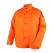 Black Stallion  FO9-30C-L Breathable Lightweight Welding Jacket, L, Cotton, Hi-Viz Orange, Resists: Flame, ASTM 1506