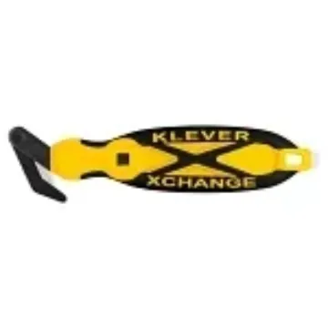 KLEVER INNOVATIONS KCJ-XC-30Y Deluxe Exchange Safety Cutter, Quick-Change Blade, Carbon Steel Blade, 1 Blades Included, 7 in OAL