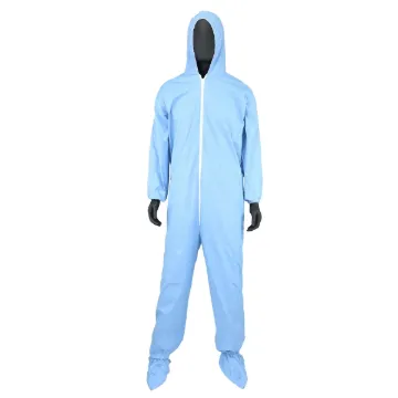 PIP® 3109/L Disposable Flame Resistant Coverall, L, Blue, Polyester/Wood Pulp, 26 in Chest, 29.1 in L Inseam