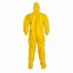 DuPont™ QC122BYL5X001200 Standard Coverall With Attached Hood and Socks, 5XL, Yellow, 10 mil Tychem® 2000, 53-3/4 to 57-1/4 in Chest, 33 in L Inseam