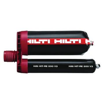 HILTI 2123404 HIT-RE 500 V3 Epoxy Adhesive Mortar, 16.9 fl-oz Can, Mixture Form, Part A: Light Gray/Part B: Red