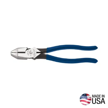 Klein® D213-9 Square Nose Lineman's Plier, 1-19/32 in L x 1-1/4 in W x 5/8 in THK Jaw Tool Steel Jaw, Crosshatch Knurled Jaw Surface, 9-3/8 in OAL