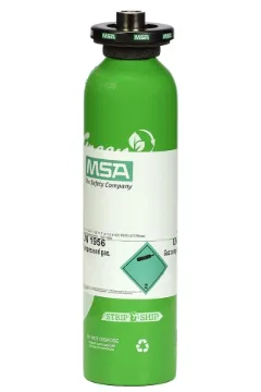 MSA Econo-Cal™ 10048280 Calibration Testing Gas, Composition: 1.45% CH4/15% O2/60 ppm CO/20 ppm H2S, 34 L Cylinder, For Use With Standard 4-in-1 Detector