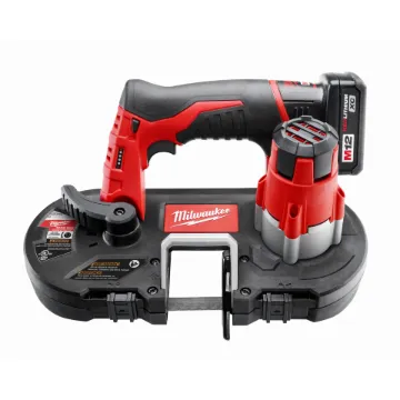 Milwaukee® 2429-21XC Sub-Compact Cordless Band Saw Kit, 1-5/8 in Cutting, 27 in L x 0.5 in W x 0.02 in THK Blade, 12 V DC, 3 Ah Li-Ion Battery