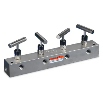 Enerpac  AM41 Premounted Split Flow Hydraulic Manifold, 7 Stations, 3/8-18 NPTF Inlet, 3/8-18 NPTF Outlet