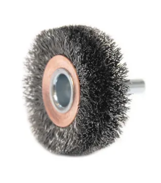 Weiler® 17619 Conflex Wide Face Wheel Brush, 2 in Dia Brush, 3/4 in W Face, 0.0118 in Dia Crimped Filament/Wire